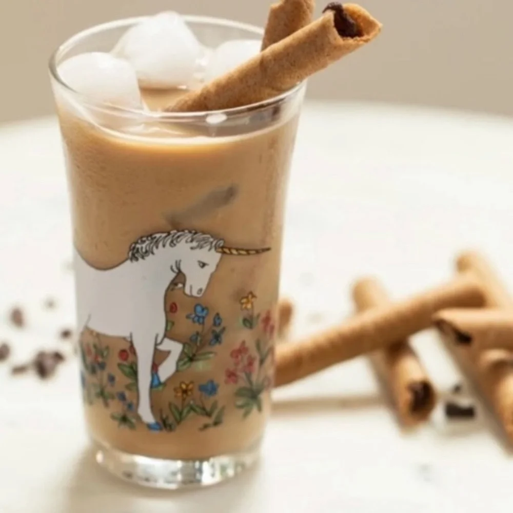 Anthropologie Molly Hatch rare Menagerie Unicorn juice glass